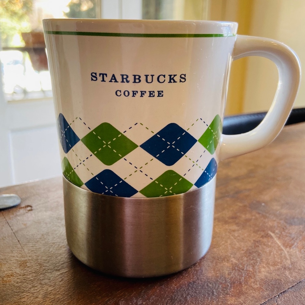 Final Price Starbucks Argyle Print Mug with Non Slip Stainless